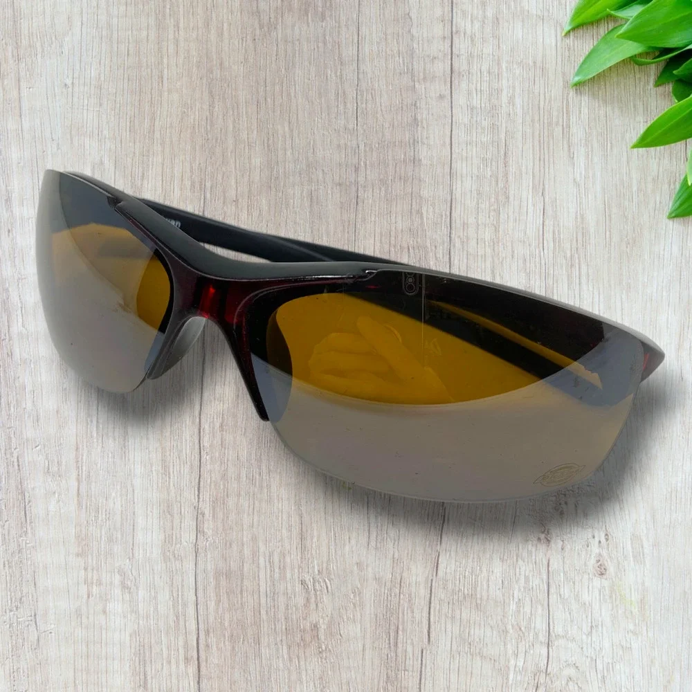 Dickies Wrap Safety Sunglasses Rev 52102 Amber Lens Y2K Workwear Sport Shield